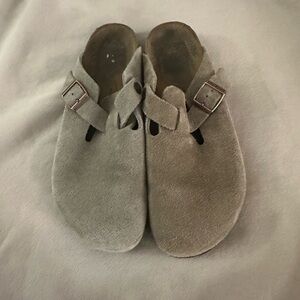 Womens Birkenstock Boston Soft Footbed Clog - Taupe
 size 38 US 7 - 7.5